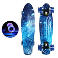 CEORPER 22inch Complete Mini Cruiser Skateboard Longboard Flashing Wheels Fish Skate Board for Adults Kids Teens