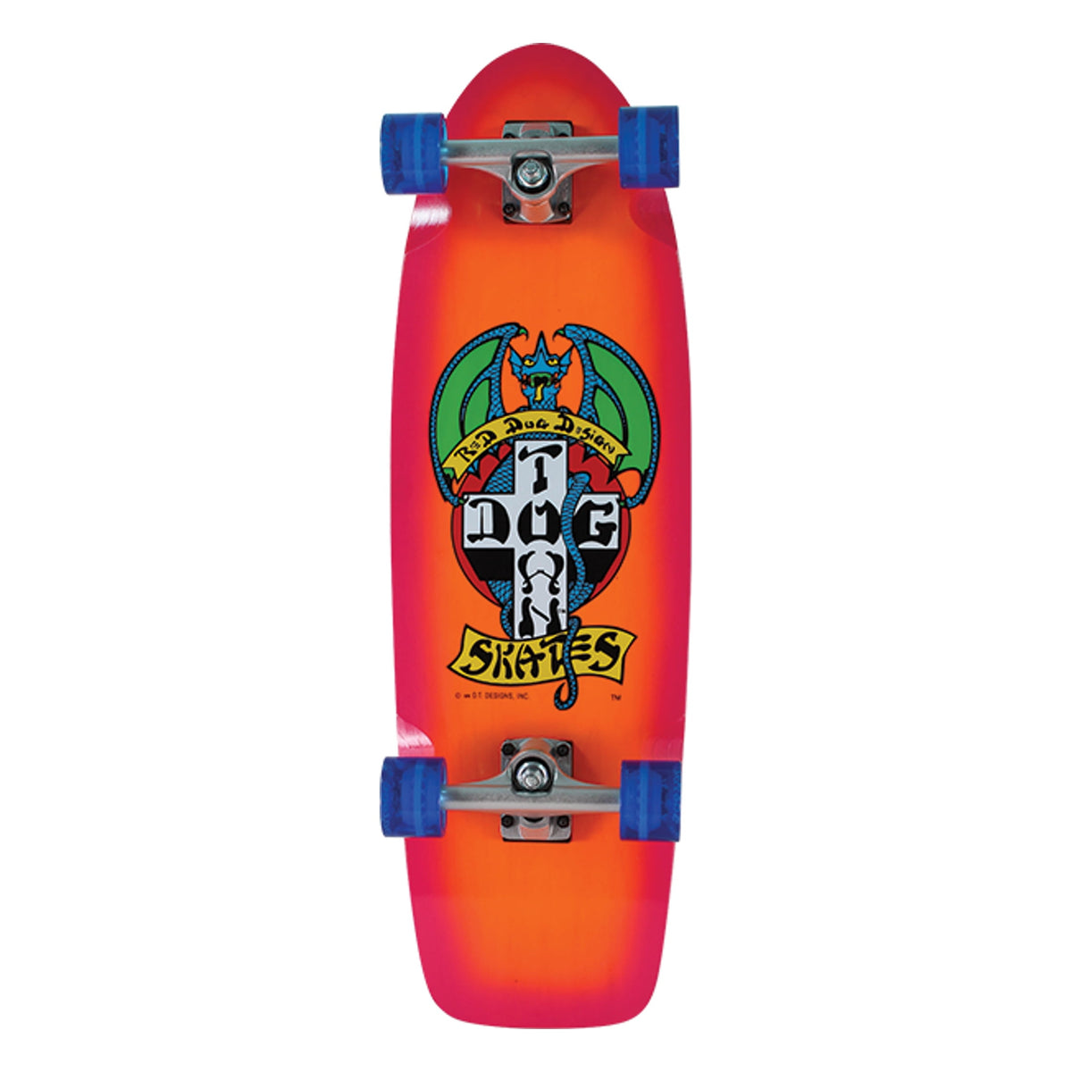 Dogtown Red Dog Original 70S Complete Skateboard 9.1X30 Organic/Magenta Fade
