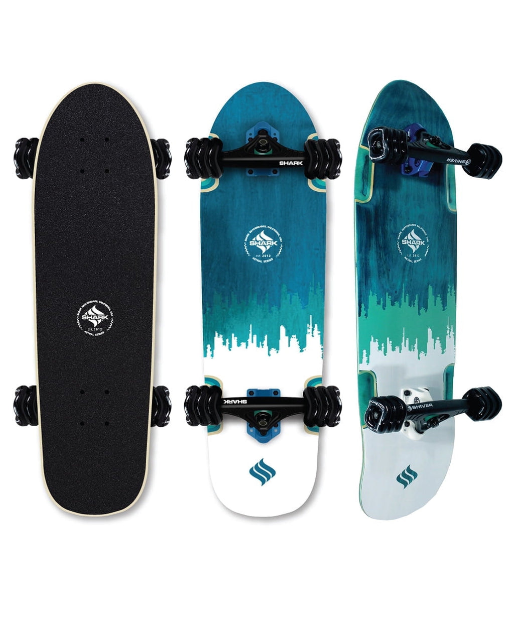 Layers 31 inch Cruiser Skateboard with 60mm California Roll Shark Wheels