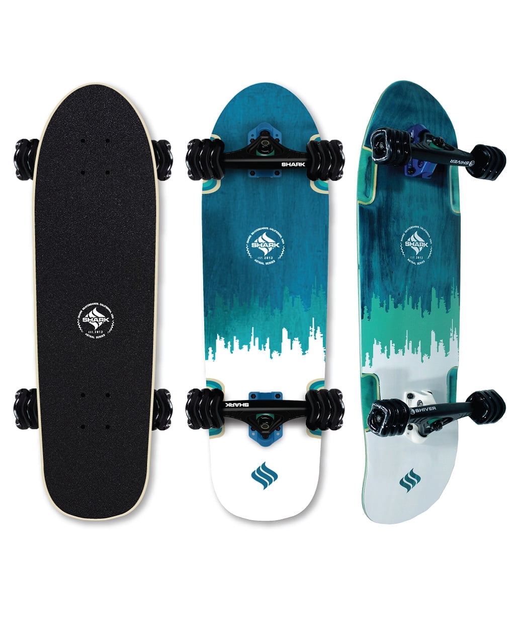Layers 31 inch Cruiser Skateboard with 60mm California Roll Shark Wheels