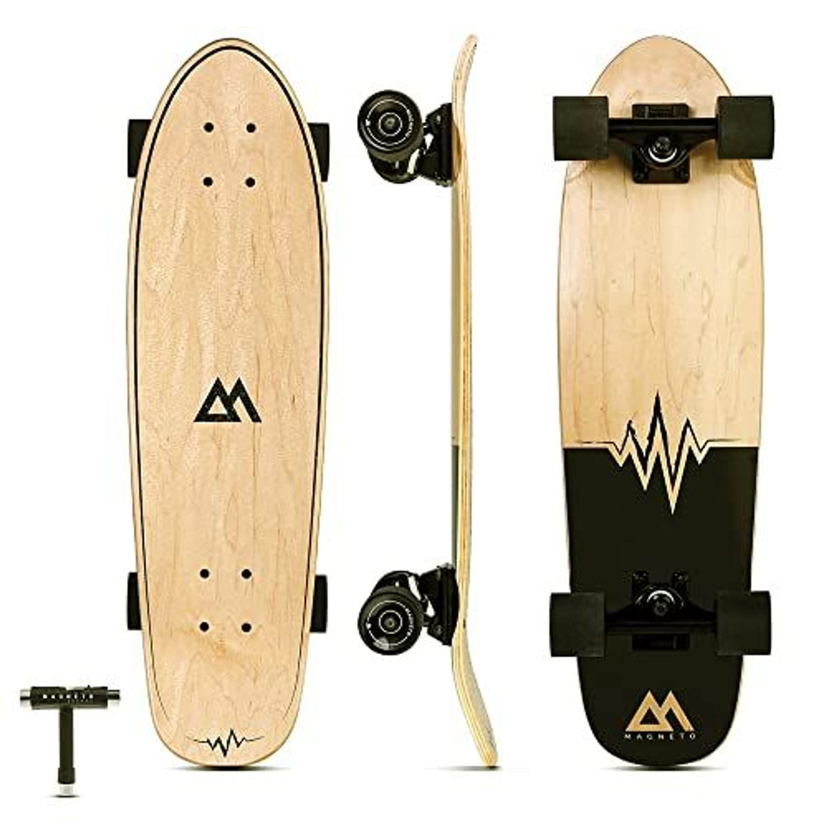 Magneto Boards Mini Cruiser Skateboard Cruiser, Short Board, Canadian Maple Deck - Designed for Kids, Teens and Adults