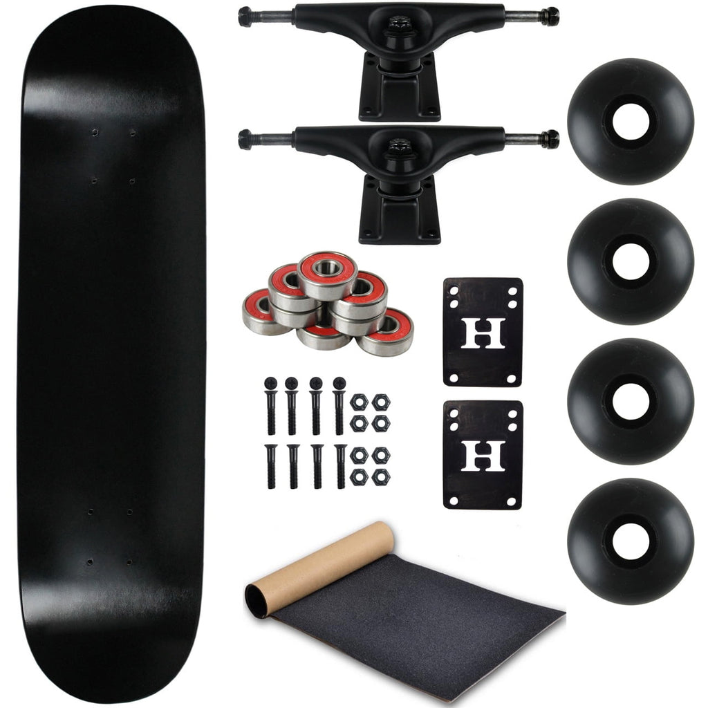 Moose Complete Skateboard Dip Black 8.0" With Black Trucks and Black Wheels