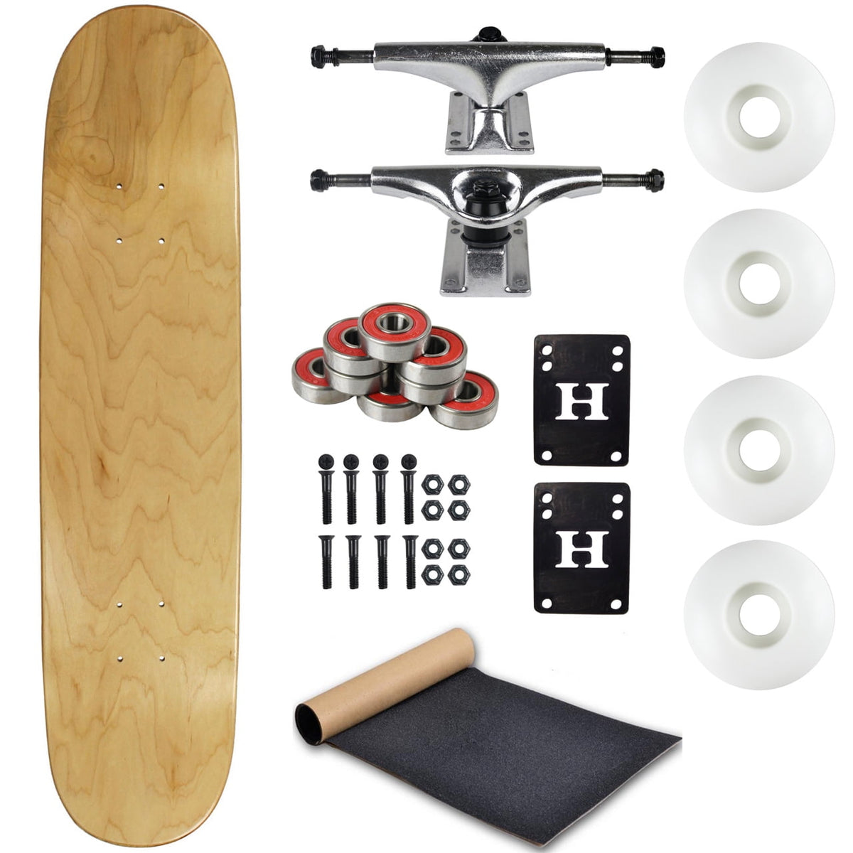 Moose Complete Skateboard NATURAL 8.25" Silver/White