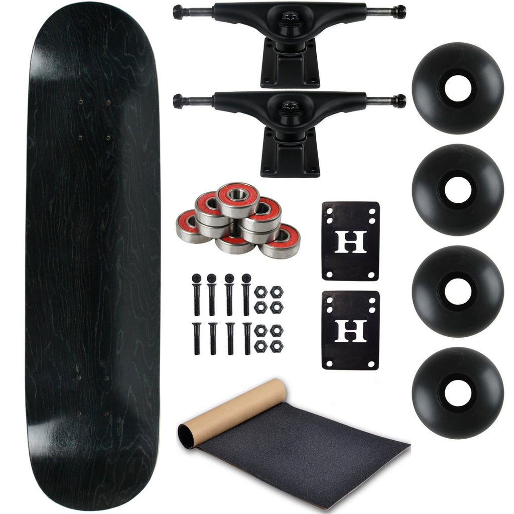 Moose Complete Skateboard Stain Black 8.25" With Black Trucks and Black Wheels