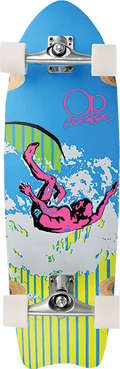 Ocean Pacific Crest Surfskate Complete Skateboard 10X30 Blue Yellow