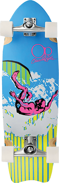 Ocean Pacific Crest Surfskate Complete Skateboard 10X30 Blue Yellow