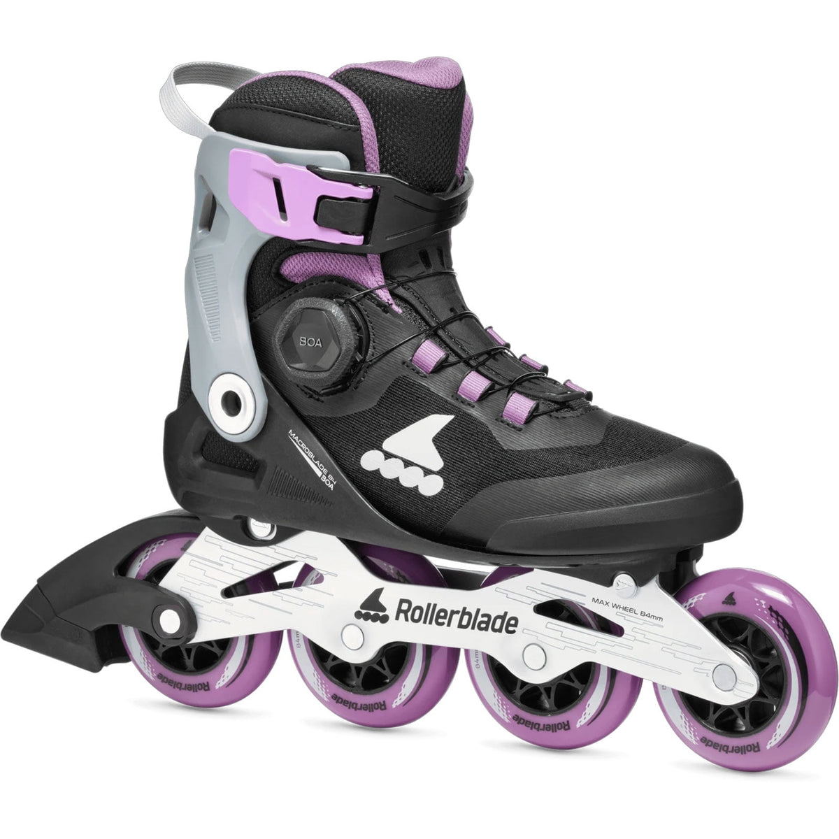 ROLLERBLADE Women's Macroblade 84 BOA Black/Lavender/Blue Star Inline Skates, Size: 10/10.5