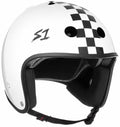 S1 Retro Lifer Helmet - White Gloss w/ Checkers