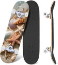Seashells Starfish Sandy Beach Soft Lighting 31" x 8" Complete Skateboard, 7-Ply Canadian Maple Double Kick Trick Board for Kids and Beginners Adult Gifts