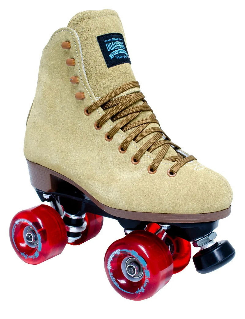 Sure Grip Quad Outdoor Skates - Boardwalk Tan Retro (Mens 4 / Ladies 5, Purple wheels)