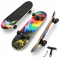 Vivid Standard Complete Skateboard for Beginners Adults Teens, 7 Layer Canadian Maple, Double Kick Concave