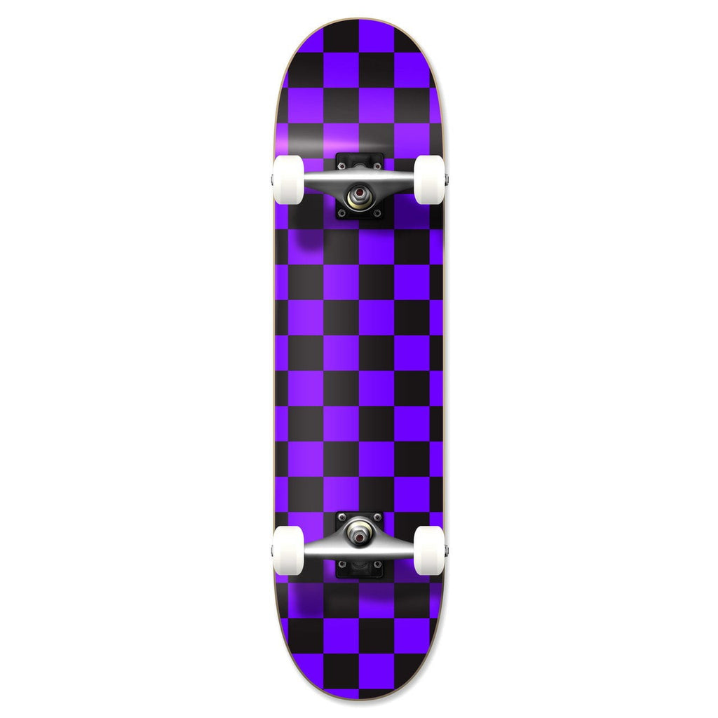 Yocaher Skateboard Graphic Complete 31" x 7.75" Skateboards - Checker Purple