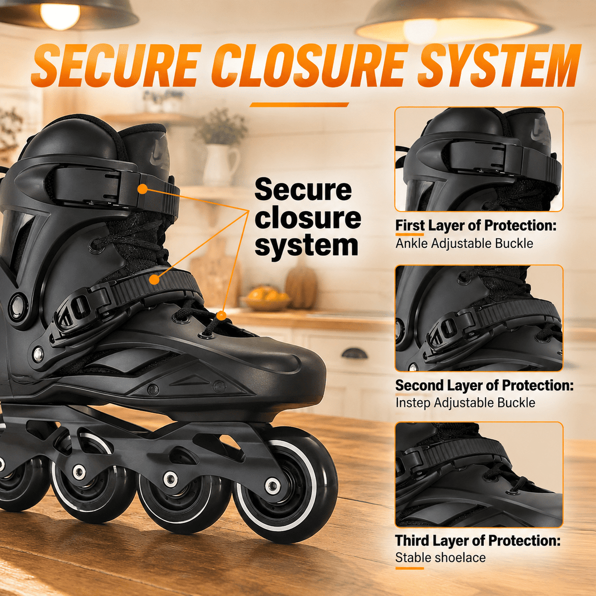 Unisex Inline Skates, Men3.5-4/Women4.5-5, Performance Fitness Roller Skates