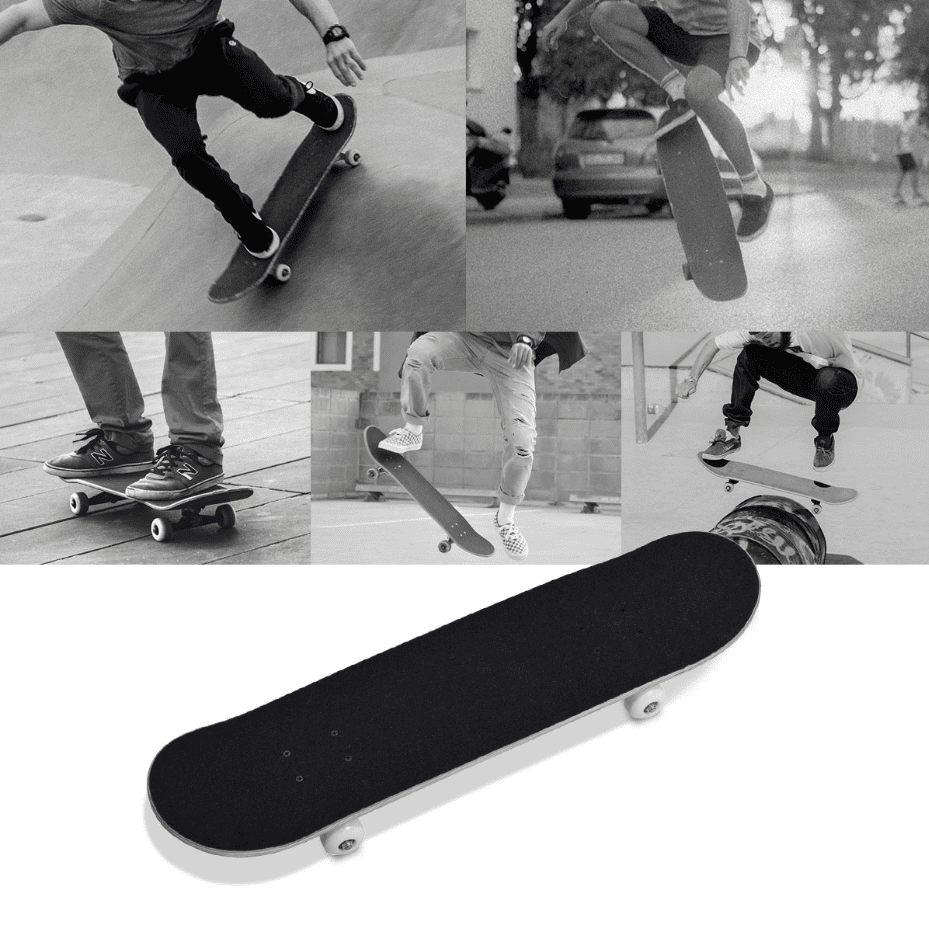 JAXPETY Blank Complete Skateboard, Stained Black (31 In. x 7.75 In.)