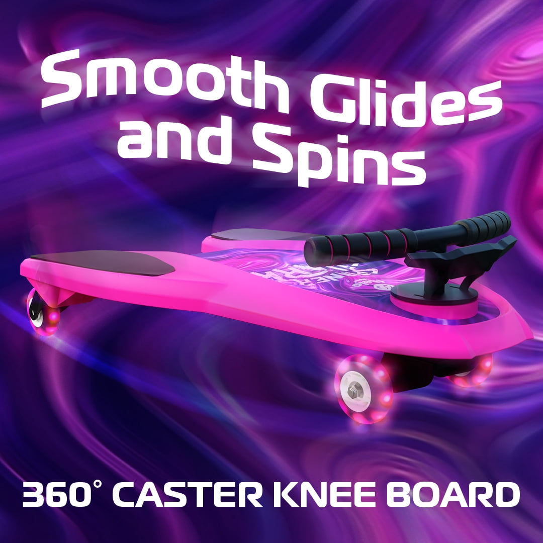 Melo Pink Spinner Shark Kneeboard Toy for Kids 6 Years and up, 74 mm wheels