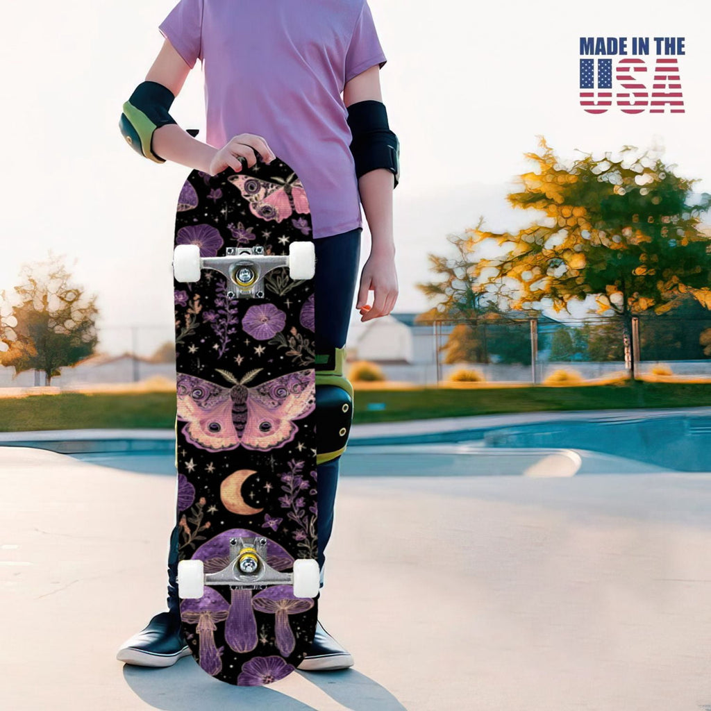 31"x8" Complete Skateboards for Beginners,Pink Cream Vertical Stripes Double Kick 7 Ply Canadian Maple Deck Skateboard with Wheels, Gifts for Kids Teens