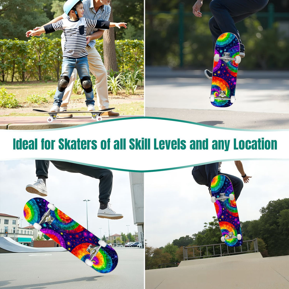 31"x8" Complete Skateboards for Beginners,Barn Windmill Artwork Rustic Barn Wood Farm Windmill Double Kick 7 Ply Canadian Maple Deck Skateboard with Wheels, Gifts for Kids Teens