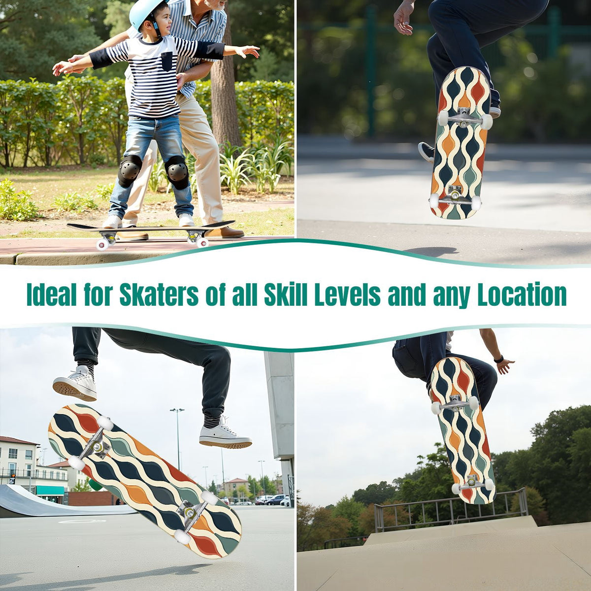31"x8" Complete Skateboards for Beginners,Black Pink Checkered Retro Aesthetic Double Kick 7 Ply Canadian Maple Deck Skateboard with Wheels, Gifts for Kids Teens