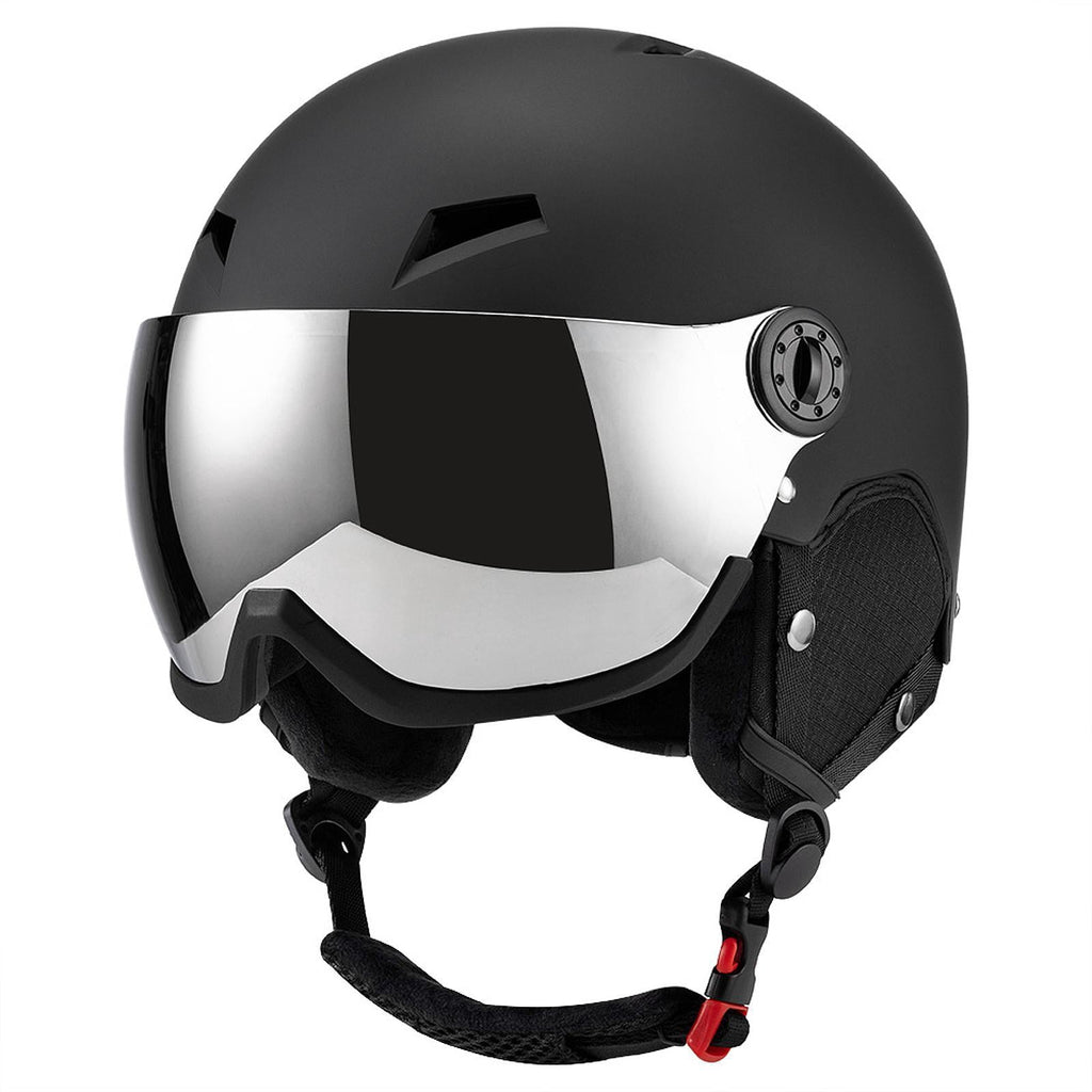 figatia Snowboard Helmet Ski Helmet with Goggles Headgear with Ski Goggles Ear Cover Warm Shockproof Windproof Snow Helmet Ski Helmet L Dark Grey