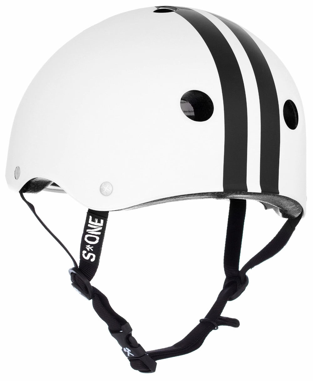 S1 Lifer Helmet - White Gloss w/ Black Stripes