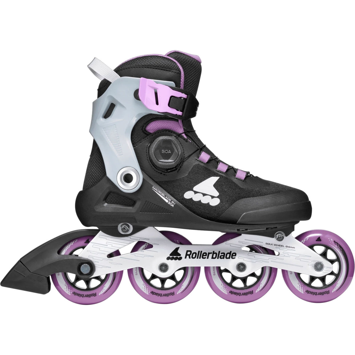 ROLLERBLADE Women's Macroblade 84 BOA Black/Lavender/Blue Star Inline Skates, Size: 10/10.5