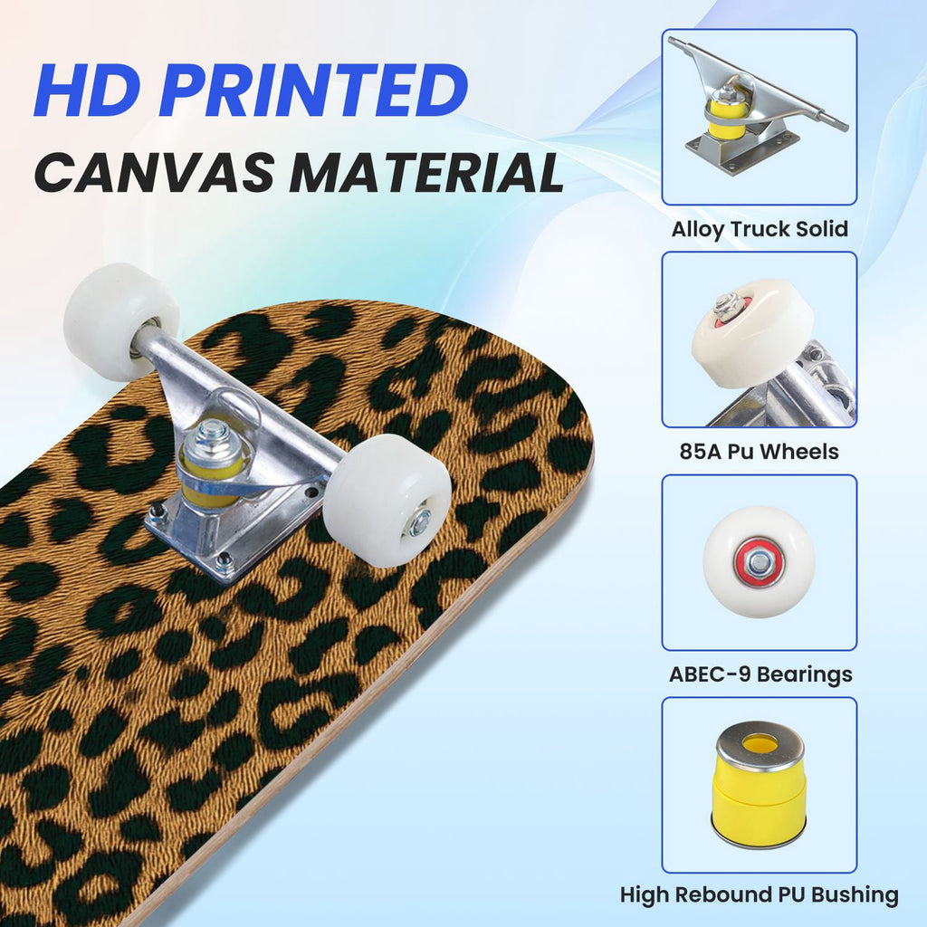31"x8" Complete Skateboards for Beginners,baseball stadium giant baseballs sunset sky Double Kick 7 Ply Canadian Maple Deck Skateboard with Wheels, Gifts for Kids Teens