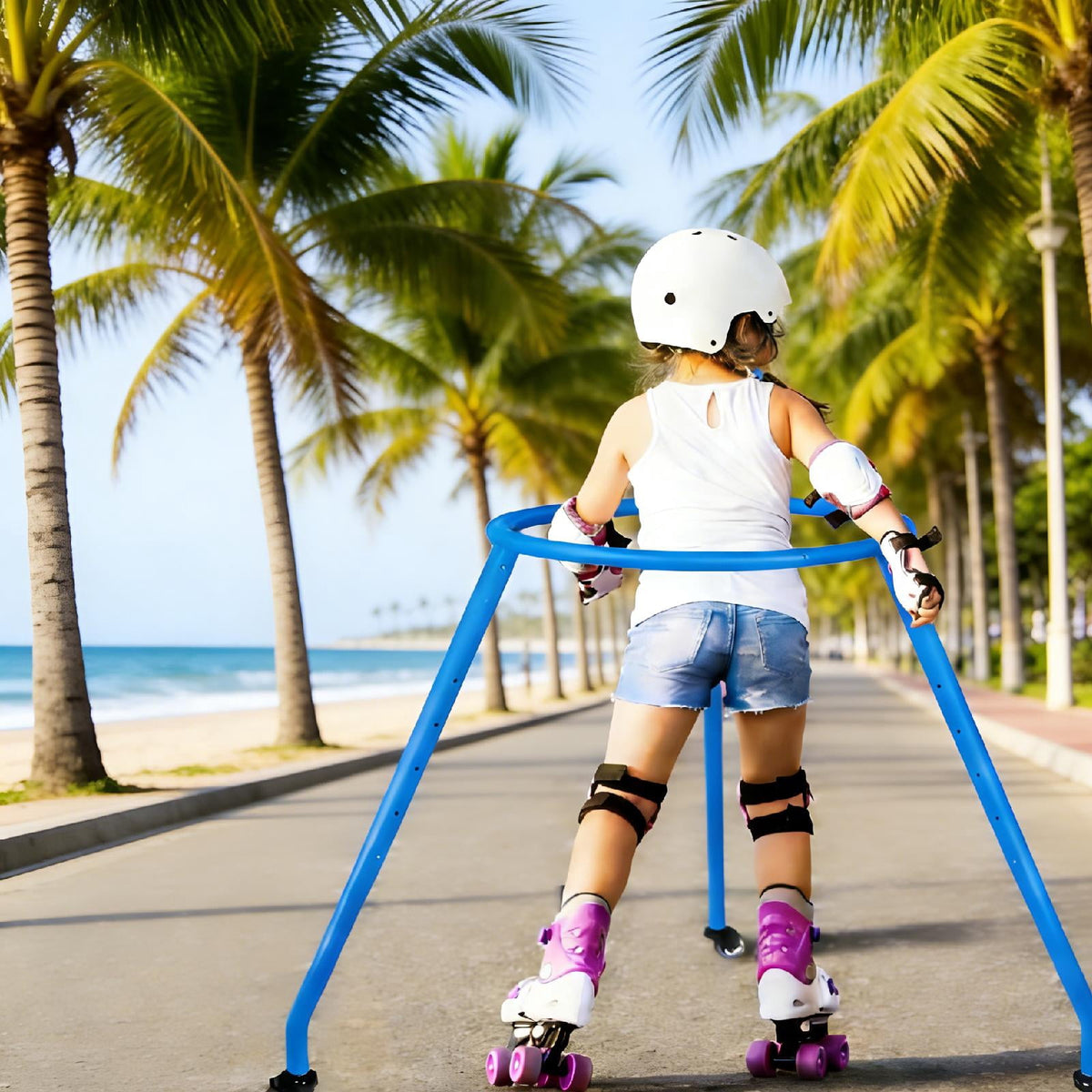Aymzbd Adjustable Roller Skate Support for Children with A High-quality Steel Frame for Blue M