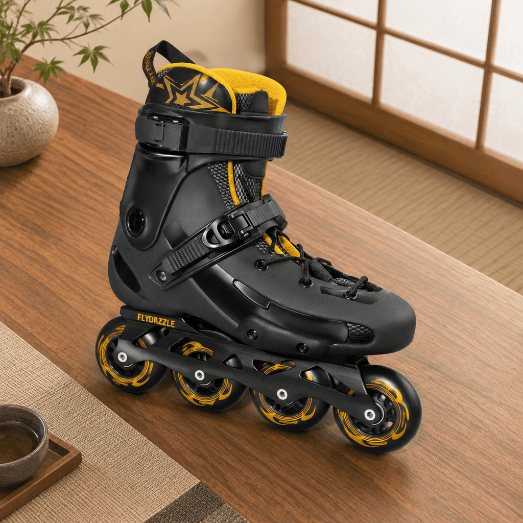 Men's Inline Skates For Urban Freeride Skating - Abec-9 Bearings High-impact Pp Shell Ankle Support All-weather Buckle