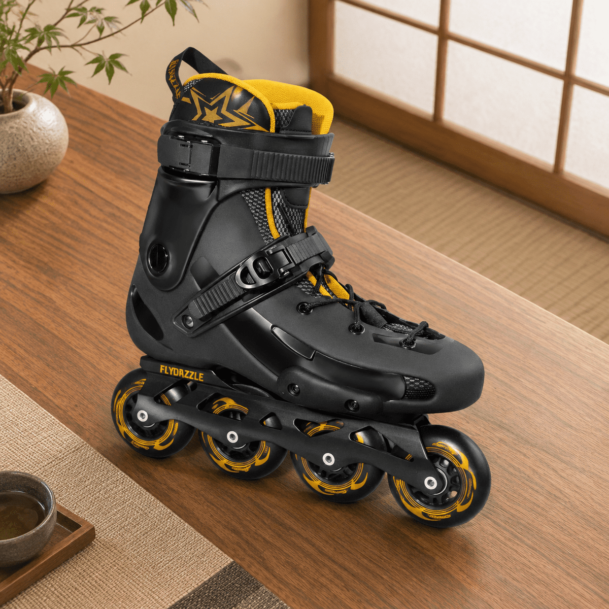 Men's Inline Skates For Urban Freeride Skating - Abec-9 Bearings High-impact Pp Shell Ankle Support All-weather Buckle