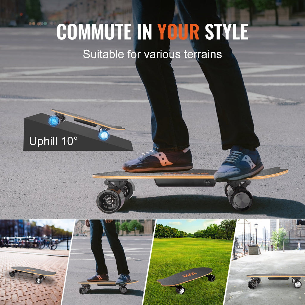 KFFKFF Electric Longboard Skateboard with Control 7.5 Mile Range for Adults Kids