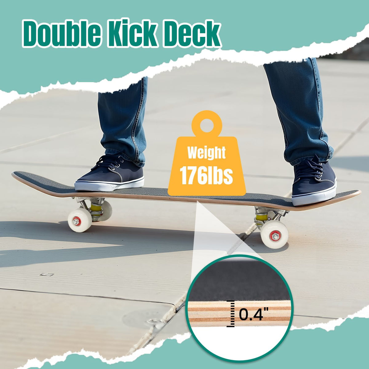 3D Nude Visual Effect Yellowish Brown Layered Chrysanthemum 31" x 8" Complete Skateboard, 7-Ply Canadian Maple Double Kick Trick Board for Kids and Beginners Adult Gifts