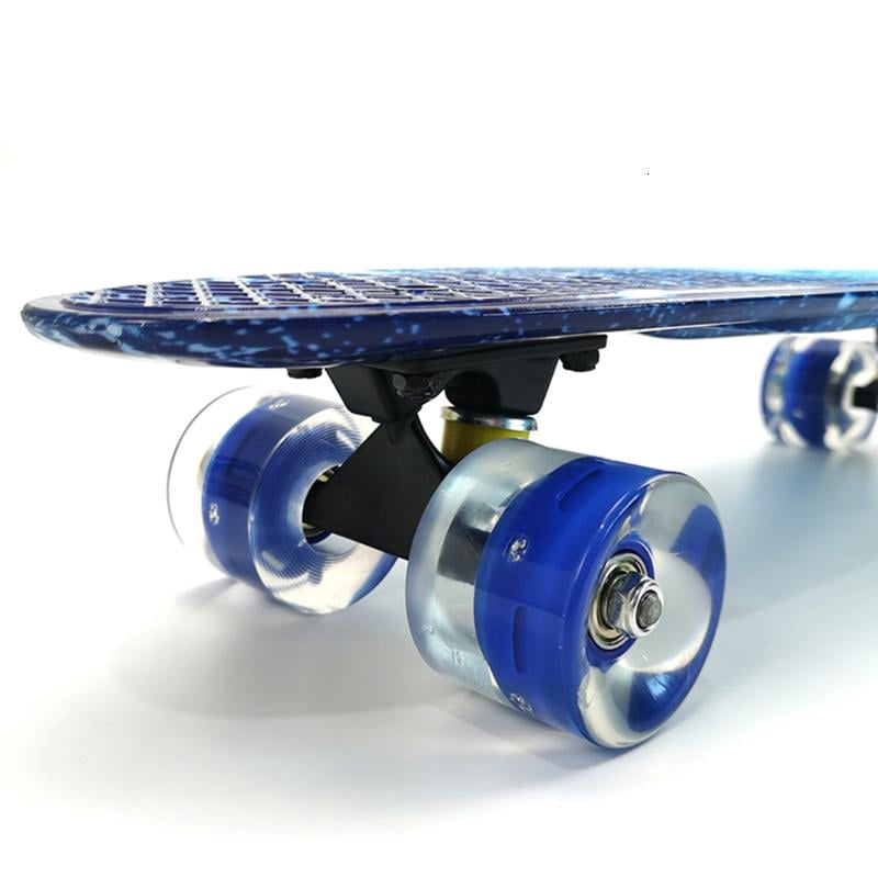 CEORPER 22inch Complete Mini Cruiser Skateboard Longboard Flashing Wheels Fish Skate Board for Adults Kids Teens