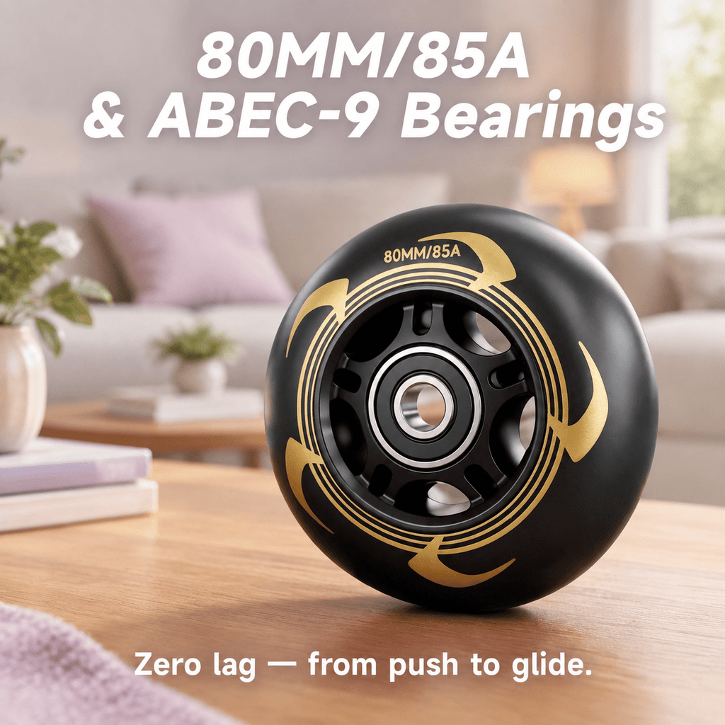Men's Inline Skates For Urban Freeride Skating - Abec-9 Bearings High-impact Pp Shell Ankle Support All-weather Buckle