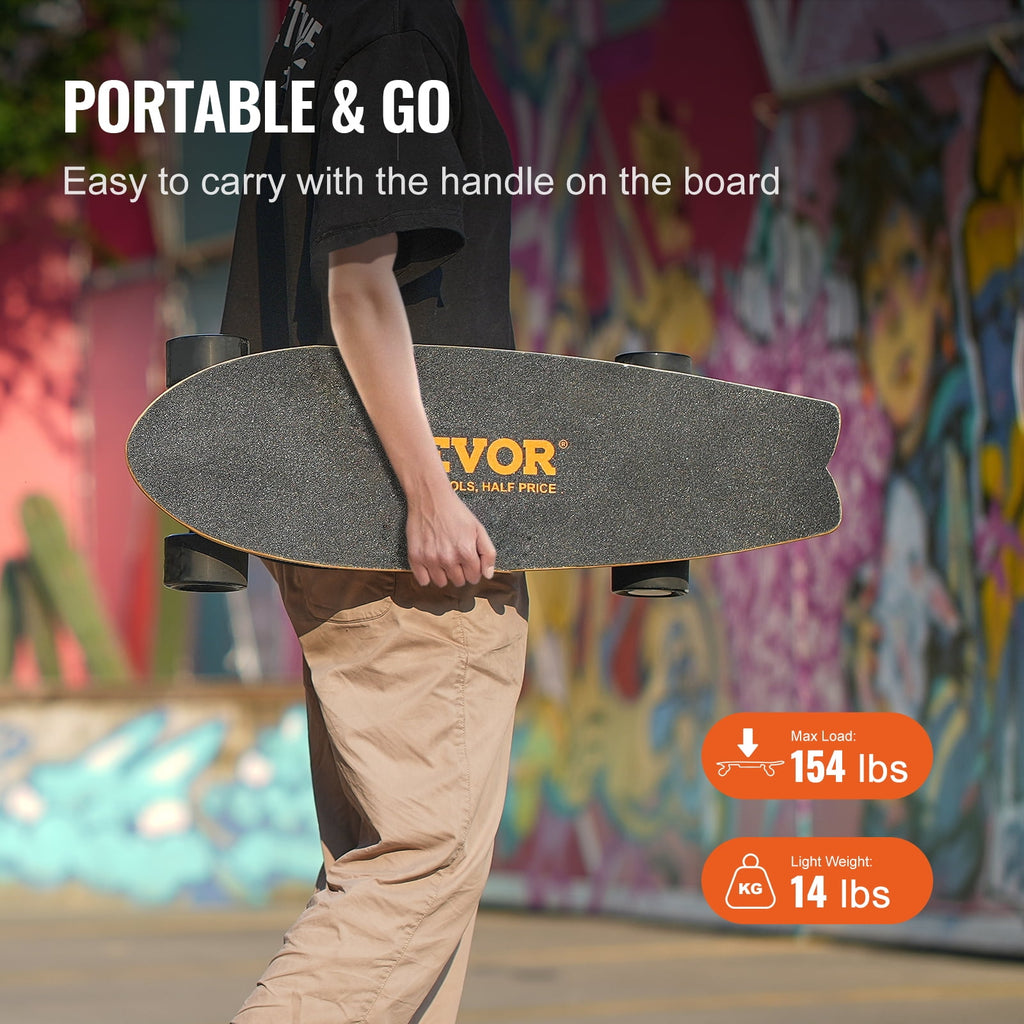 KFFKFF Electric Longboard Skateboard with Control 7.5 Mile Range for Adults Kids
