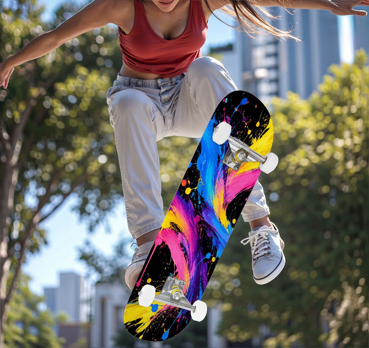 Complete Skateboard Golden Retriever Dog Portrait 31 Inch 7-Ply Maple Skateboard with PU Wheels and Aluminum Trucks, Ready-to-Ride Skateboard for Beginners, Teens and Adults