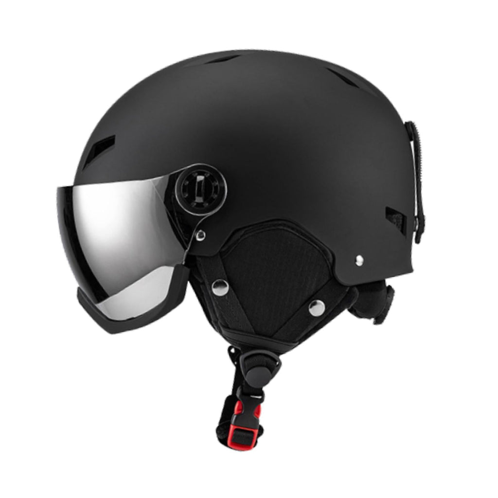 figatia Snowboard Helmet Ski Helmet with Goggles Headgear with Ski Goggles Ear Cover Warm Shockproof Windproof Snow Helmet Ski Helmet L Dark Grey