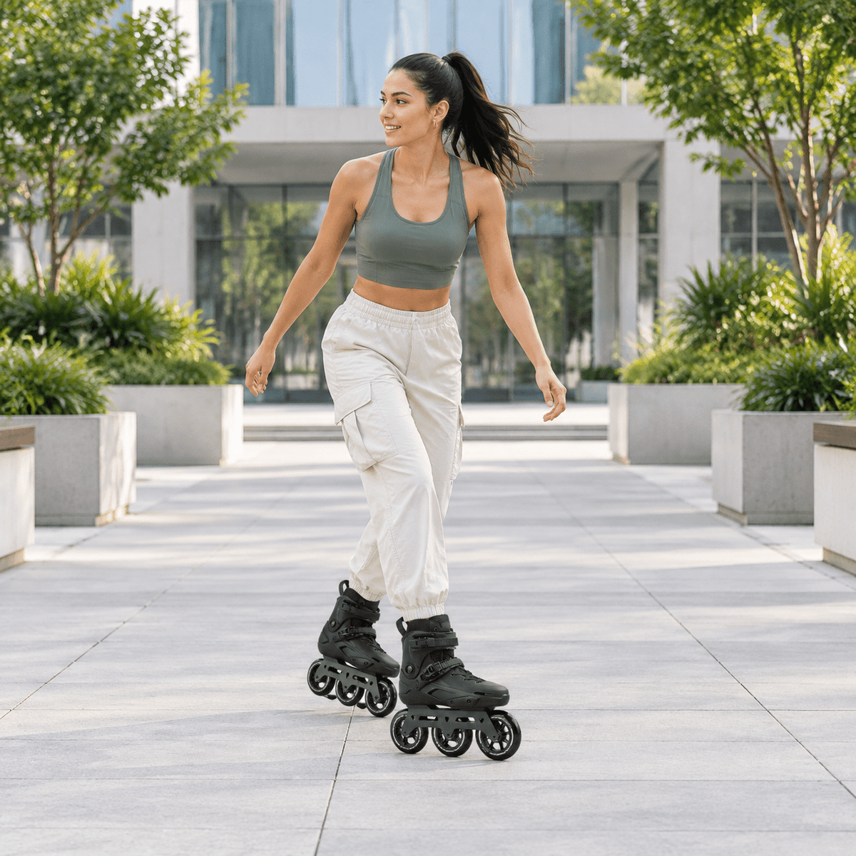 Adult Inline Skates, USM10.5-11/USL11-11.5, 3-Wheel High Performance Fitness Roller Skates for Indoor Outdoor Use