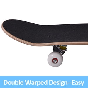 JAXPETY Blank Complete Skateboard, Stained Black (31 In. x 7.75 In.)