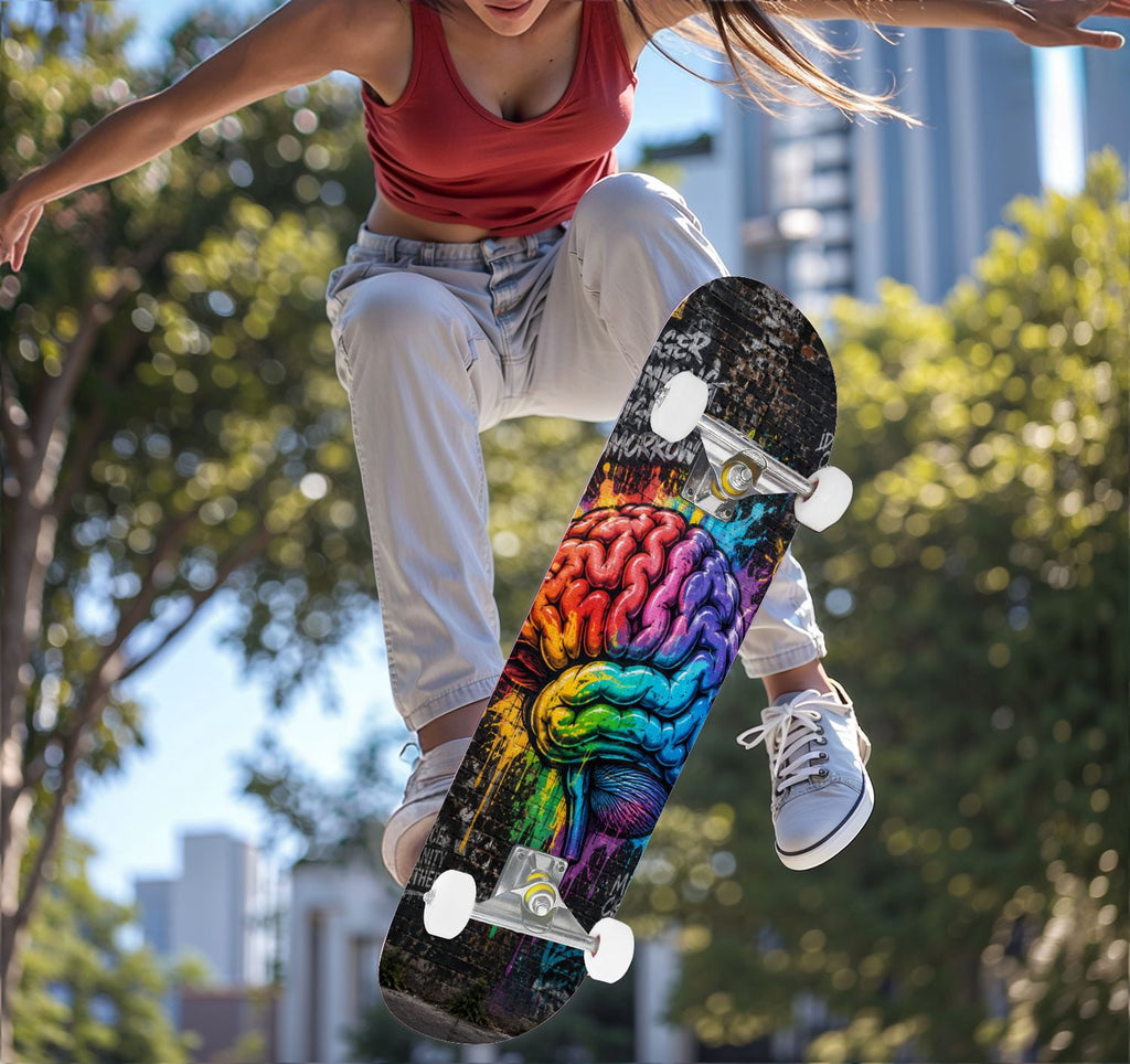 Complete Skateboard Golden Retriever Dog Portrait 31 Inch 7-Ply Maple Skateboard with PU Wheels and Aluminum Trucks, Ready-to-Ride Skateboard for Beginners, Teens and Adults