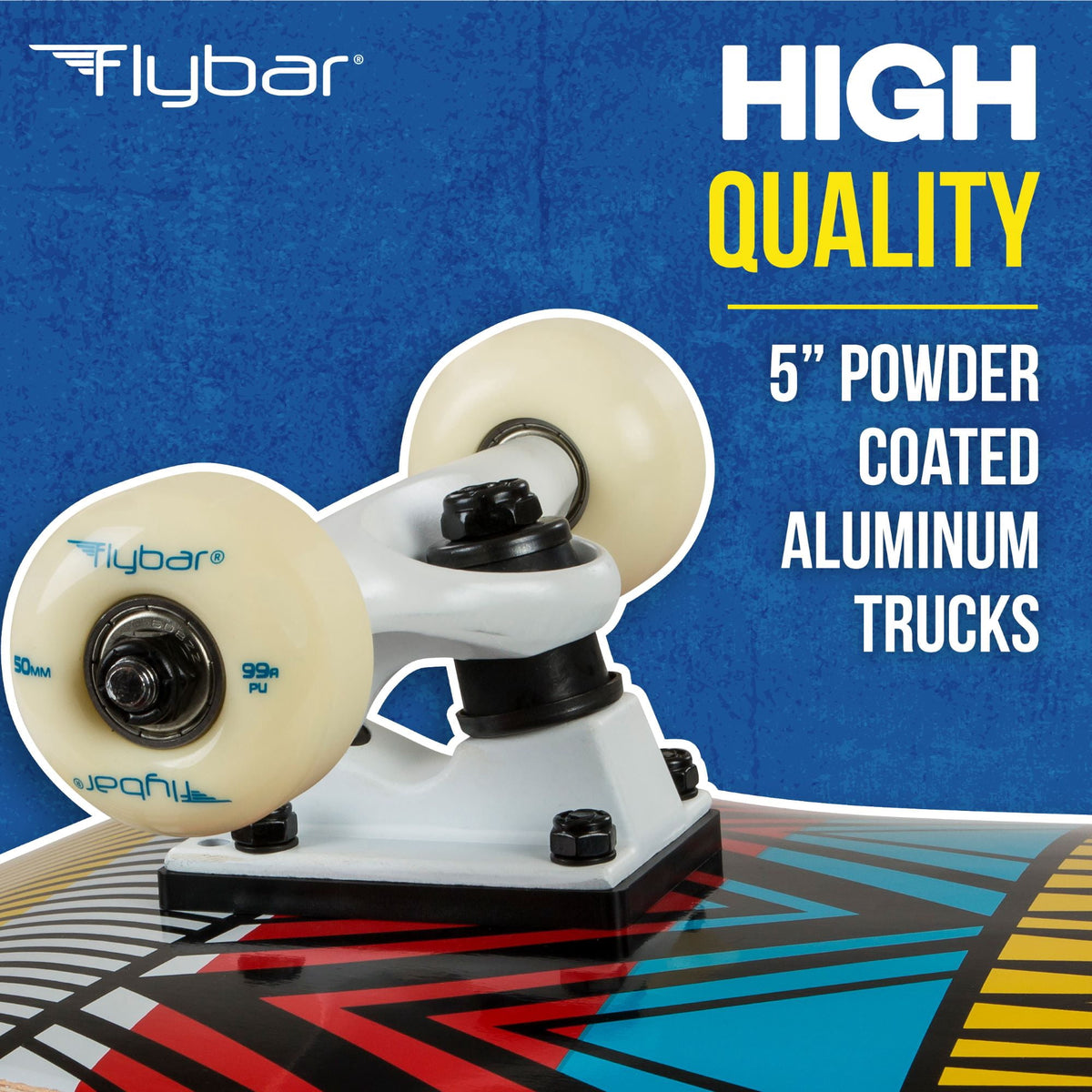 Flybar Skateboards for Beginners, Complete Standard 31 Inch Skateboard, Double Kick, 8" Deck, Lightweight, Stickers