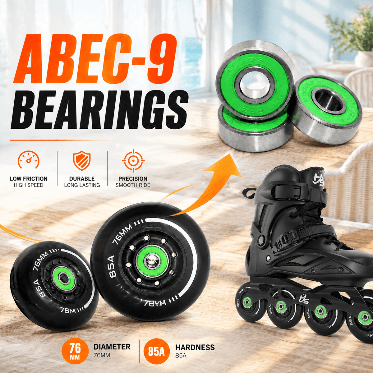 Unbranded Inline Skates Men3.5-4/Women4.5-5 Performance Roller Fitness