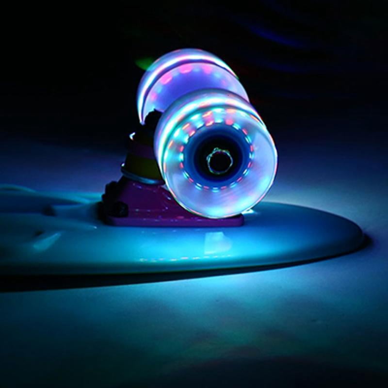 CEORPER 22inch Complete Mini Cruiser Skateboard Longboard Flashing Wheels Fish Skate Board for Adults Kids Teens