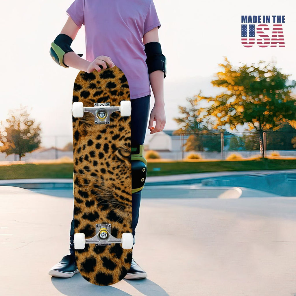 31"x8" Complete Skateboards for Beginners, Red White Vertical Striped Retro Circus Double Kick 7 Ply Canadian Maple Deck Skateboard with Wheels, Gifts for Kids Teens