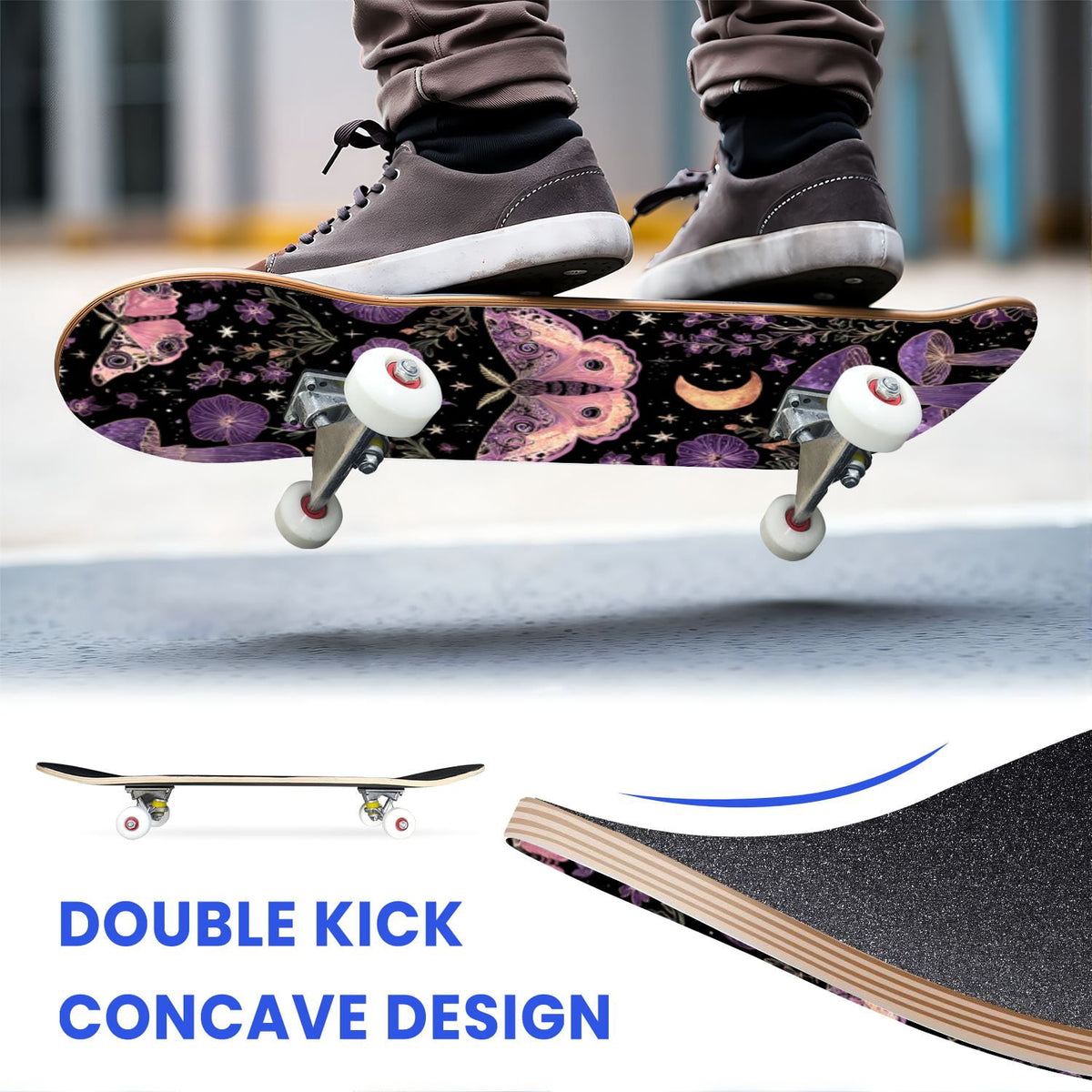 31"x8" Complete Skateboards for Beginners,Barn Windmill Artwork Rustic Barn Wood Farm Windmill Double Kick 7 Ply Canadian Maple Deck Skateboard with Wheels, Gifts for Kids Teens