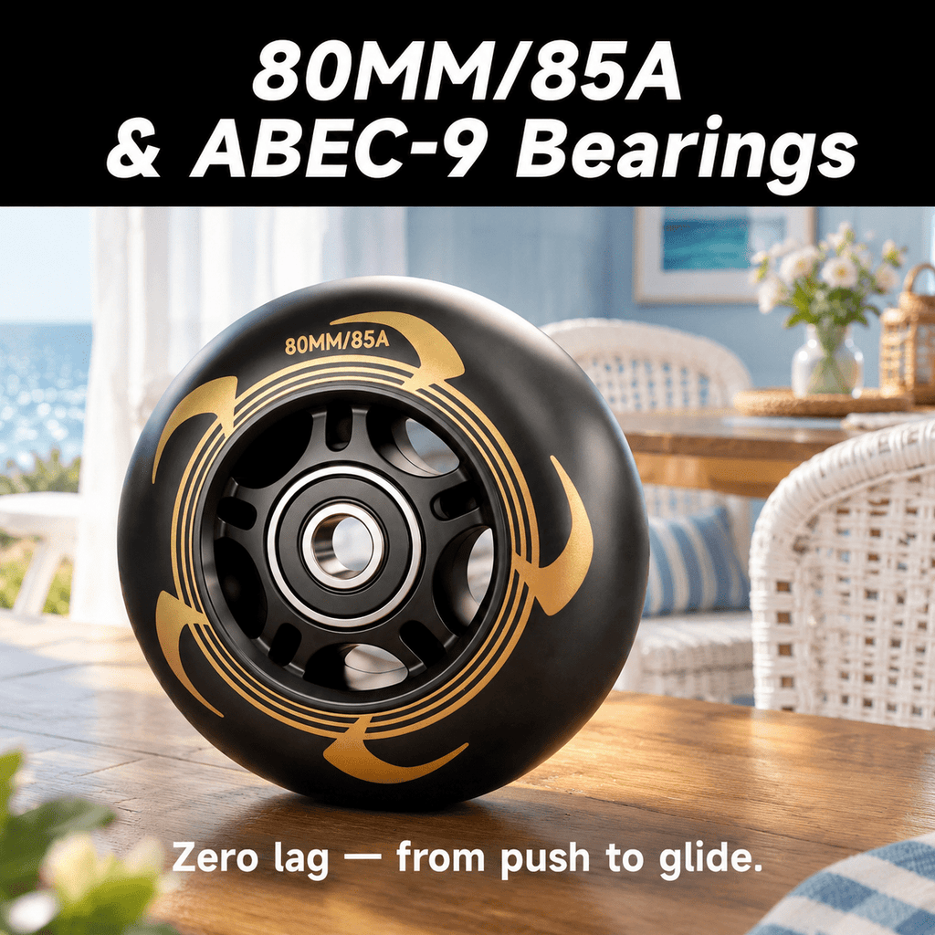 Men's Inline Skates For Urban Freeride Skating - Abec-9 Bearings High-impact Pp Shell Ankle Support All-weather Buckle